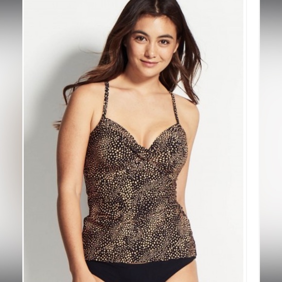 SEAFOLLY Safari Spot DD Twist Front Singlet Tankini NEW without tag - Picture 1 of 11